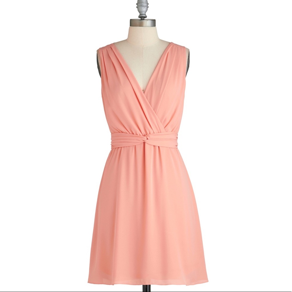 ModCloth I Pink I Can dress in peach